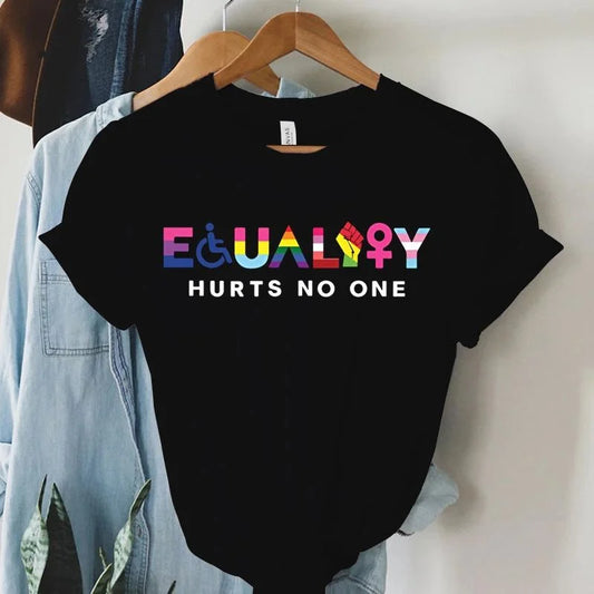 Equality Hurts No One - LGBTQ T Shirts - Casual Round Neck Summer Cool Loose Short Sleeve