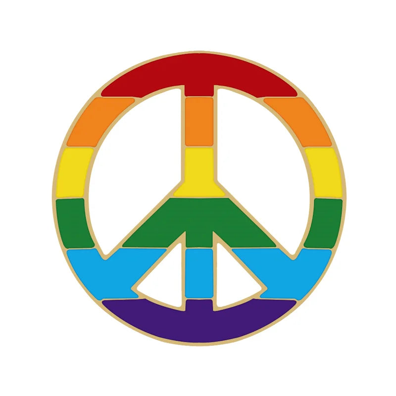 Love is Love Rainbow Enamel Pins - LGBT Pride Hand Peace Lightning Brooches