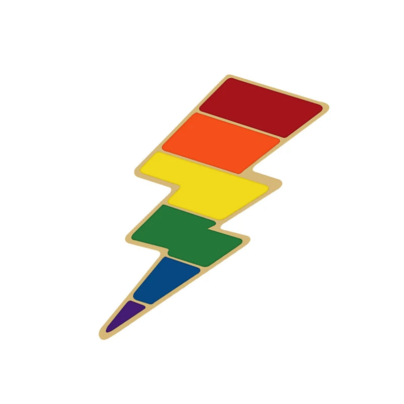 Love is Love Rainbow Enamel Pins - LGBT Pride Hand Peace Lightning Brooches