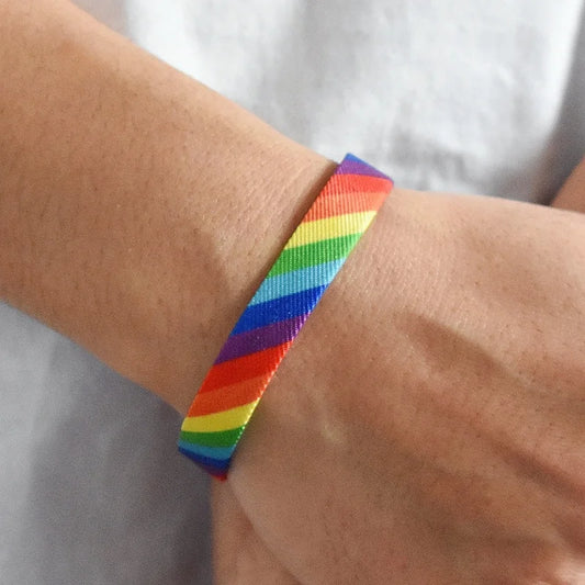 Handmade LGBT Bracelet - Colorful Rainbow Rope - Love Is Love Adjustable Wristband